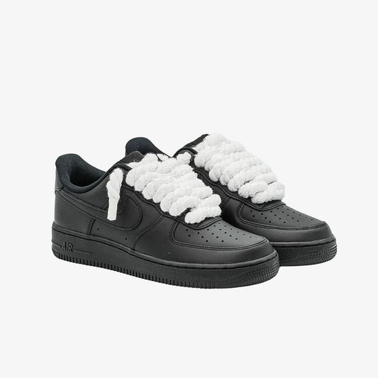 Air Force 1 Low Black Rope Laces White