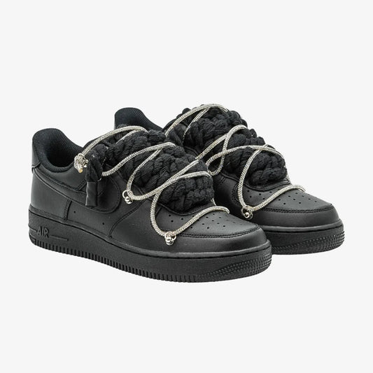 Air force 1 low Black Rope Laces Strass