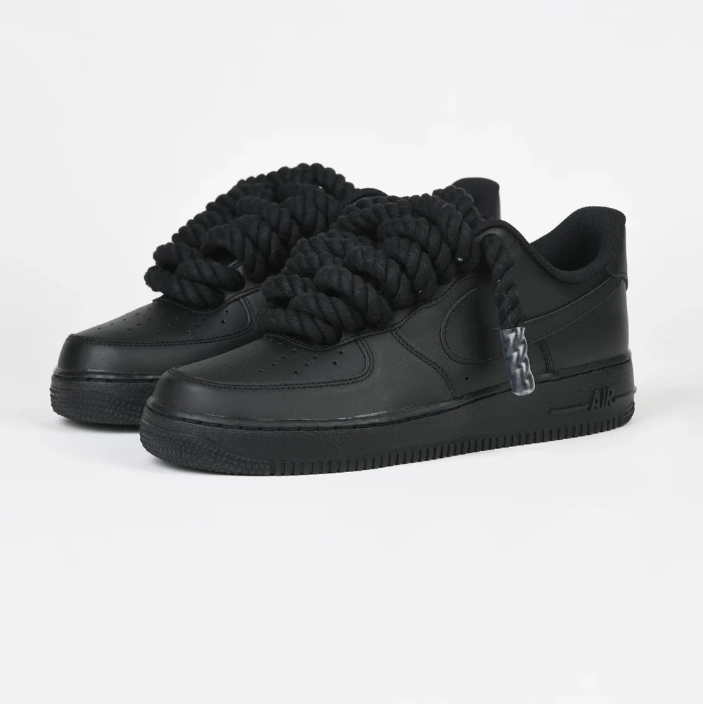 Air Force 1 Low Black Rope Laces Black