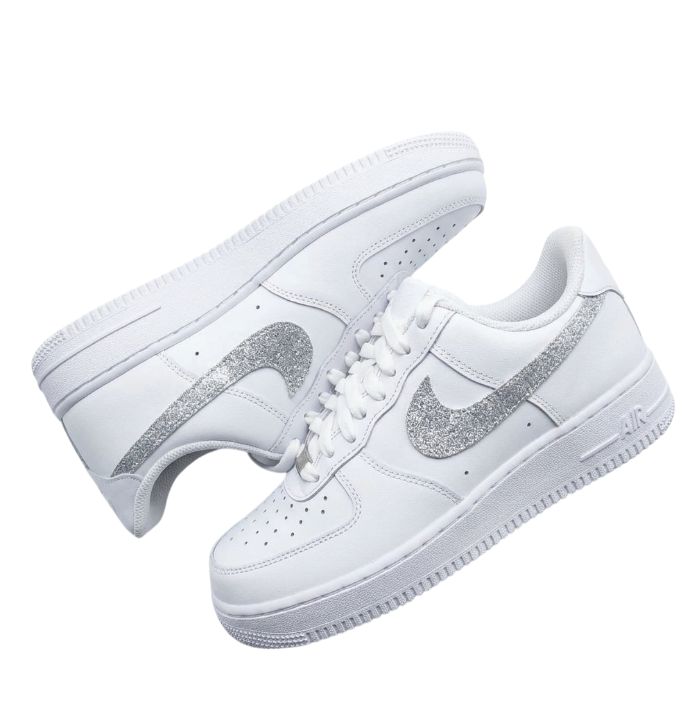 Air force 1 low White Glitter Swoosh