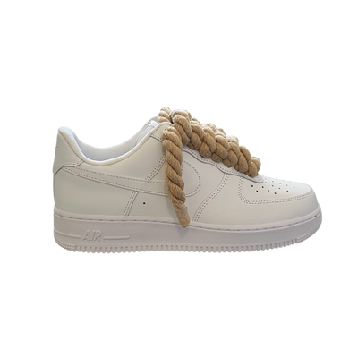 Air Force 1 Low White Rope Laces Caffè