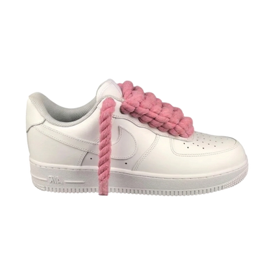 Air Force 1 Low White Rope Laces Pink