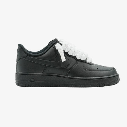 Air Force 1 Low Black Rope Laces White