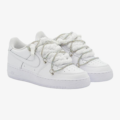 Air force 1 low White Rope Laces Strass