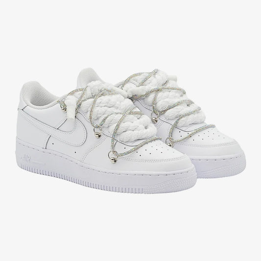 Air force 1 low White Rope Laces Strass