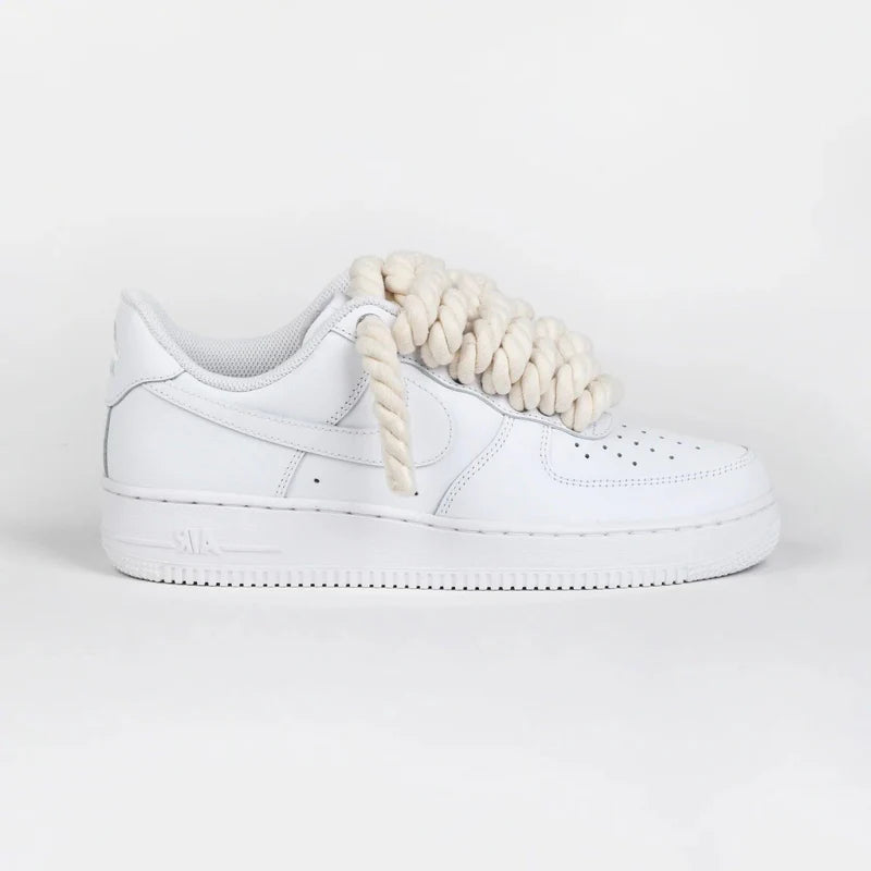 Air Force 1 Low White Rope Laces Beige