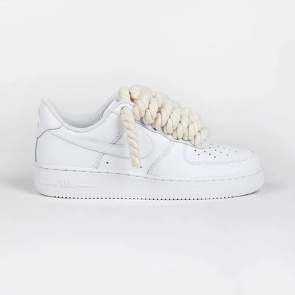 Air Force 1 Low White Rope Laces Beige