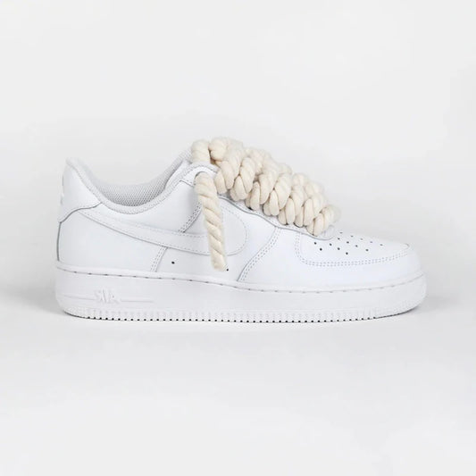 Air Force 1 Low White Rope Laces Beige