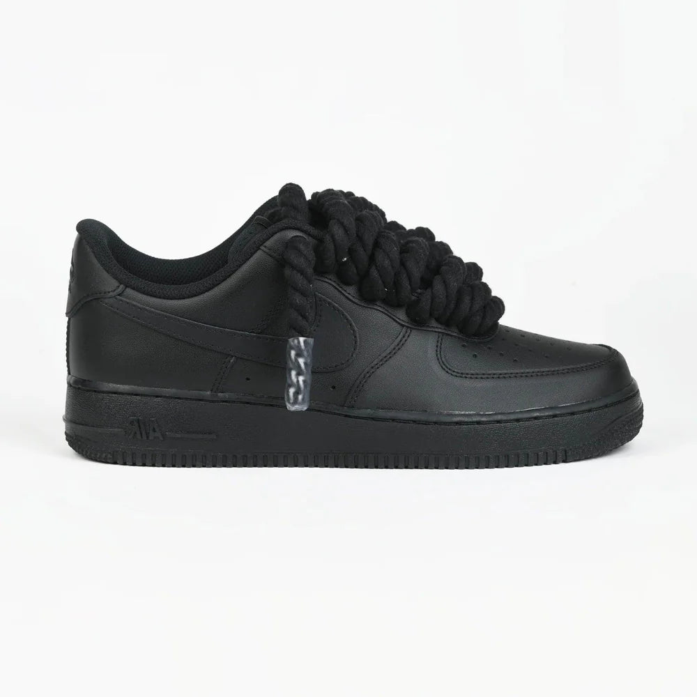 Air Force 1 Low Black Rope Laces Black