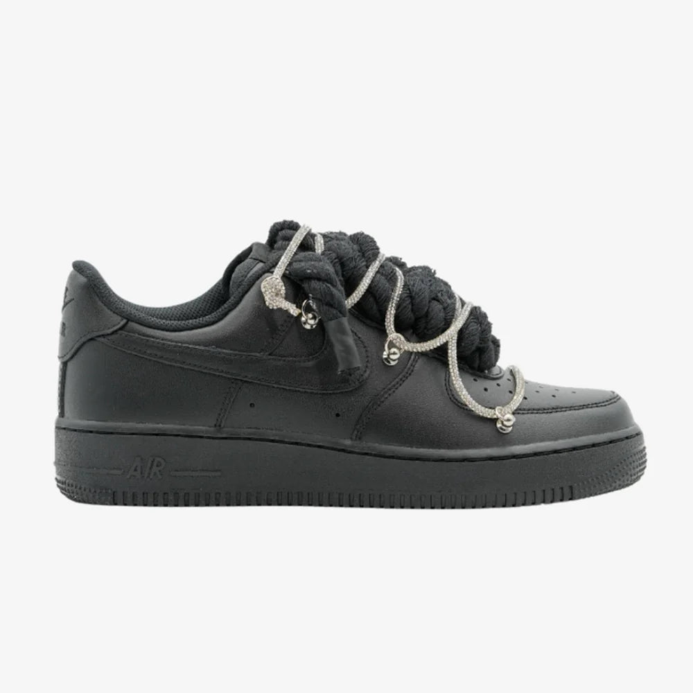 Air force 1 low Black Rope Laces Strass