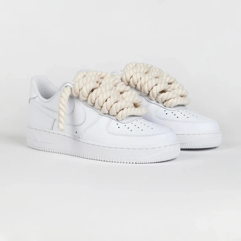 Air Force 1 Low White Rope Laces Beige