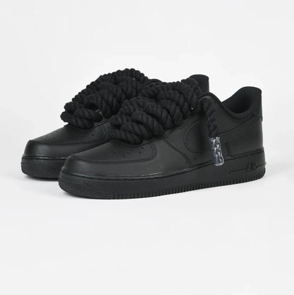 Air Force 1 Low Black Rope Laces Black
