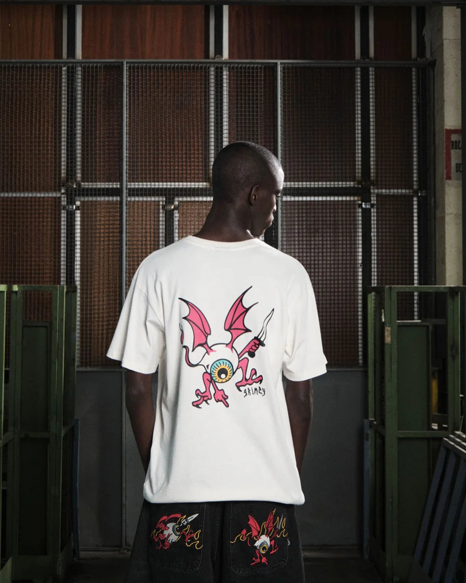 Grimey Peace Within The Watching Eyez Regular Tee Off White