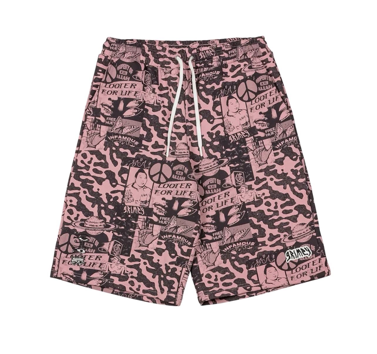 Grimey Peace Within All Over Print Baggy Sweatshorts