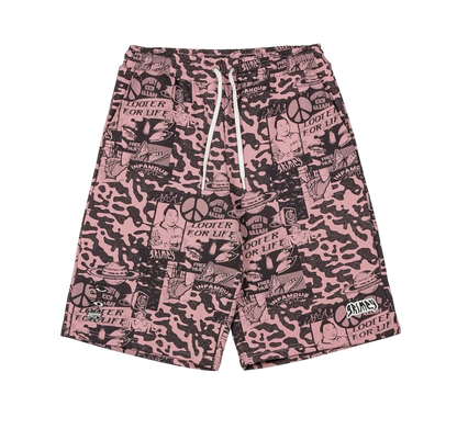 Grimey Peace Within All Over Print Baggy Sweatshorts