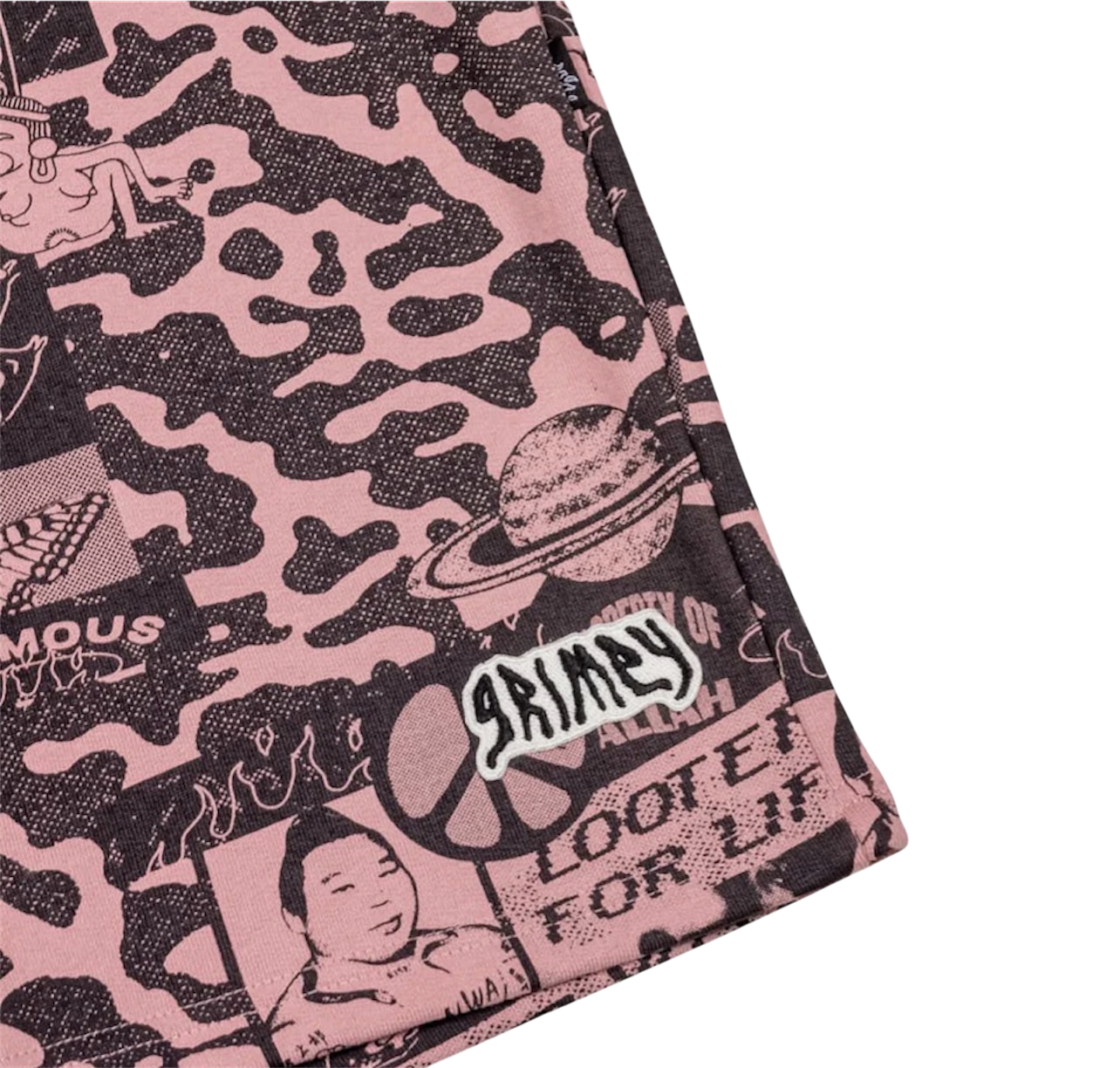 Grimey Peace Within All Over Print Baggy Sweatshorts