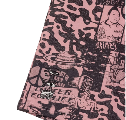 Grimey Peace Within All Over Print Baggy Sweatshorts