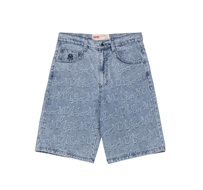 Grimey Baggy Jacquard Denim Shorts
