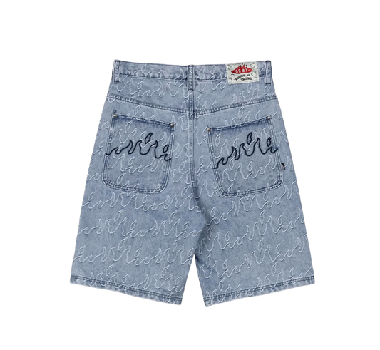 Grimey Baggy Jacquard Denim Shorts