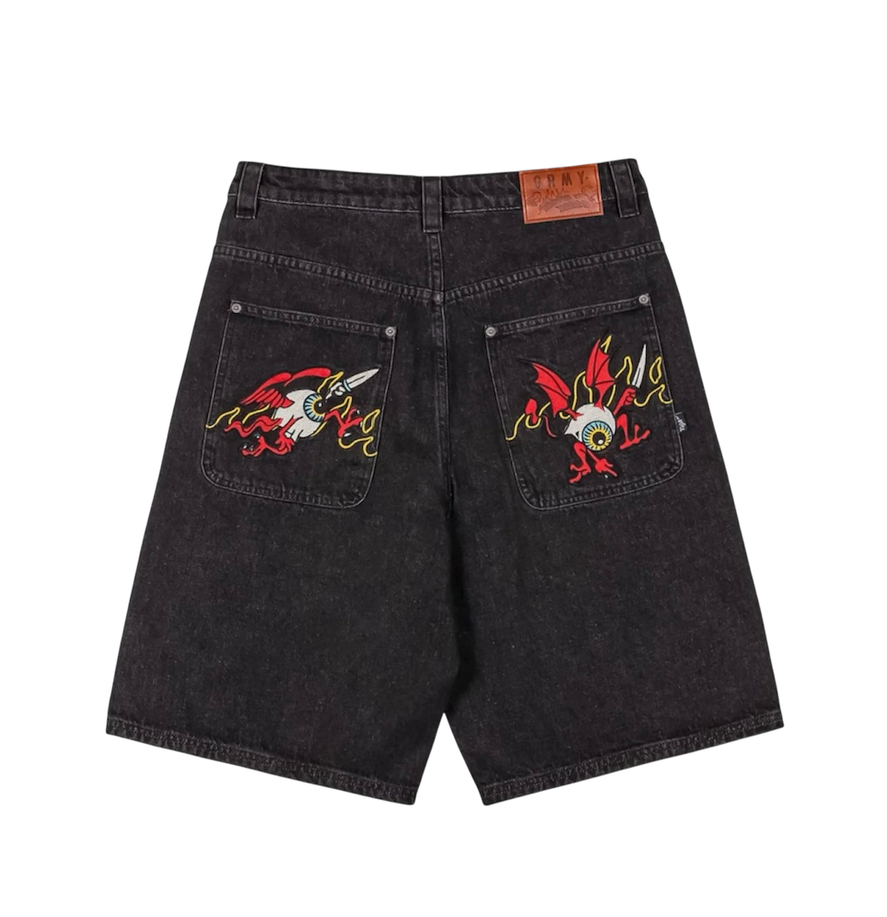 Grimey The Watching Eyez Baggy Denim Shorts