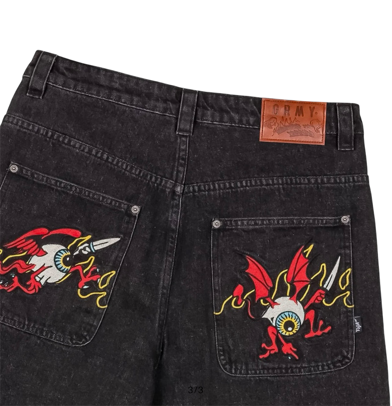 Grimey The Watching Eyez Baggy Denim Shorts