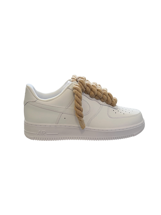 Air Force 1 Low White Rope Laces Caffè